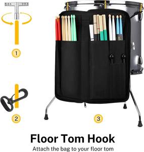 Échantillon gratuit de baguettes porte-sac épaissi de grande capacité de baguettes de tambour sac suspendu Portable pour baguettes brosses maillets - Product Image 6