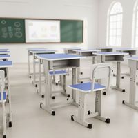 Chaise d'école de qualité testée, chaises et table pour enfants, directement de l'usine, logo personnalisé, bureau et chaise d'école
