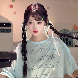 Autre perruque tressée pour femme avec clips, double longue queue de cheval torsadée, en fibre haute température, entièrement tressée à la main - Product Image 3