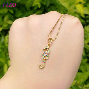 Foxi gioielli moda oro placcato 18K marò cavalluccio <span class=keywords><strong>marino</strong></span> collana pendente donne - Product Image 2