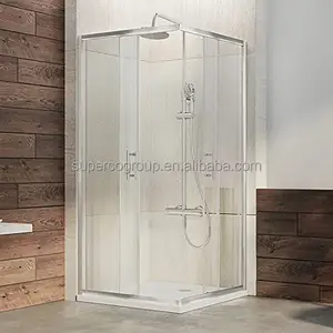 欧洲现代浴室淋浴软关闭浴室滑动玻璃门淋浴房铝框淋浴房
