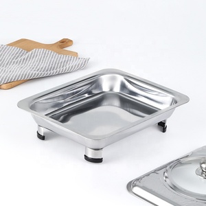 Casserole en acier inoxydable de 4 <span class=keywords><strong>pieds</strong></span> avec couvercle en verre Cuisson Hôtel Buffet Plateau Chauffe-<span class=keywords><strong>plats</strong></span> Casserole Hot Pot - Product Image 5