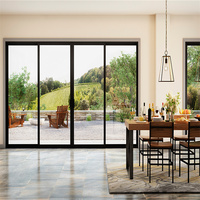 Porte coulissante en aluminium robuste au design minimaliste pour balcon, salon, verrière de maison et patios