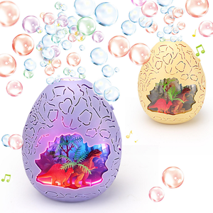 Máquina de Burbujas con Forma de Huevo de Dinosaurio para Niños de 3 Años en Adelante, Soplador <span class=keywords><strong>Musical</strong></span> a Pilas con Luces Brillantes, Juguete para Exteriores - Product Image 1