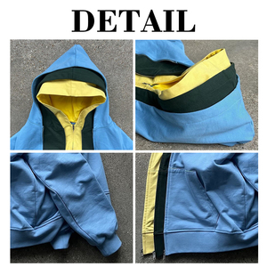 เสื้อฮู้ดดี้ผ้าคอตตอนหนา 400gsm สีสั่งทำพิเศษ พิมพ์ลายขนาดใหญ่ ทรงโอเวอร์ไซส์ สำหรับผู้ชาย แบบสามชั้น ซิปคู่/สามซิป  รุ่นหนาพิเศษ ไม่มีลาย - Product Image 6