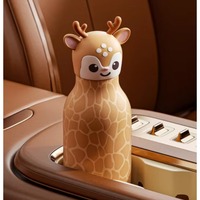 Vente en gros de gobelets isothermes pour enfants en acier inoxydable de 480 ml avec un design mignon de tête d'animal de dessin animé, portables, sans BPA, pour boissons chaudes/froides