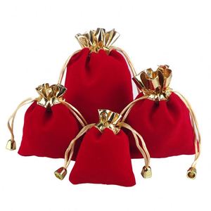 Red Velvet Brocade Storage <b>String</b> Bag for Jewelry Recyclable Elegant Gemstones Buddhist Beads Necklaces for Rings Earrings - Product Image 1