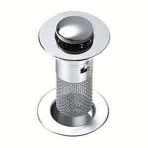 Nouveau 2026 Panier-filtre pop-up en acier inoxydable pour lavabo de salle de bain, attrape-cheveux et bouchon de vidange - Product Image 6