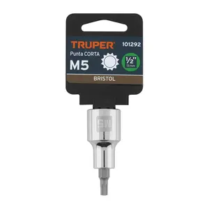 BOX 6 M5 Douille à pointe courte Bristol, entraînement 1/2 pouce, TRUPER - Product Image 4