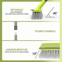 Brosse de sol multi-usages à double fonction pour le lavage et le décapage des sols, avec long manche, pour le nettoyage domestique