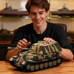 12GO97023 World War II German Ferdinand Elephant Tank Destroyer <b>Building</b> <b>Block</b> Model 800+ Pieces Educational Toy for Boys - Product Image 4