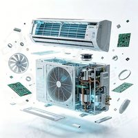 Climatiseur solaire hybride R32 certifié CE CB, SEER 20+, système de climatisation solaire split AC/DC double alimentation pour hôtel, économie d'énergie