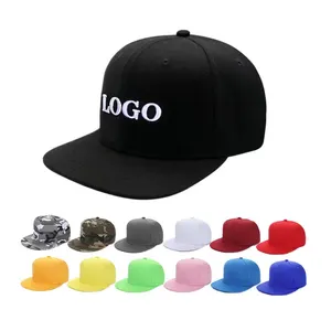 Factory Price Flat Brim 3D Embroidery Baseball Snapback For Man Custom Logo Fitted Hat Caps Gorras De Beisbol 5 Panel Cap Hats