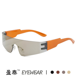 Y2K Punk Style <b>Frameless</b> Sunglasses UV400 PC Lens Unisex Fashion Eyewear - Product Image 2