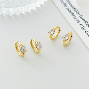 ต่างหูห่วงสแตนเลสยอดนิยม ต่างหูเพชรสแตนเลส - Product Image 4
