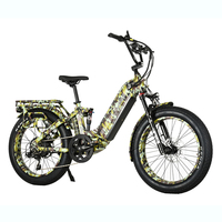 Vélo électrique Fat de couleur camouflage avec porte-bagages arrière en alliage d'aluminium et grande capacité de batterie Design Fat Tire Bike