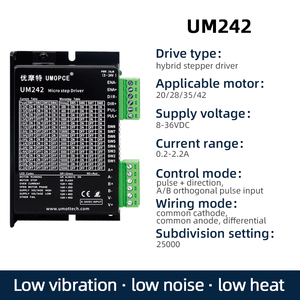 ไดรเวอร์สเต็ปเปอร์มอเตอร์ UMOT 2/3 เฟส แบบ Pulse+direction/IO Potentiometer Control สำหรับมอเตอร์สเต็ปเปอร์ AC/DC ขนาด 20-86 มม. Nema8/11/14/15/17/23/24 - Product Image 3