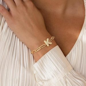 Pulsera <span class=keywords><strong>de</strong></span> Letras con Globos Personalizada, Chapada en Oro <span class=keywords><strong>de</strong></span> 18k, con Circonita, Cadena <span class=keywords><strong>de</strong></span> Clip, Joyería Ajustable para Mujeres y Niñas - Product Image 4