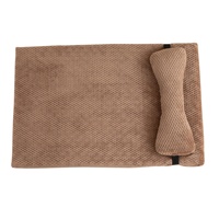 Lit pour animaux de compagnie rectangulaire avec oreiller, luxe, court, en peluche, matelas amovible et lavable, antidérapant, chaud, doux, pour chats et chiens