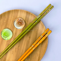 Élégant ensemble de baguettes en bois classiques écologiques à motif dragon chinois, 23 cm, 2 paires, boîte cadeau personnalisable, cadeaux d'affaires, doré