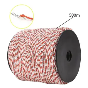 Cuerda de esgrima eléctrica de plástico polivinílico trenzada de color personalizado con alambre SS para uso agrícola al aire libre Cuerda de embalaje Premium