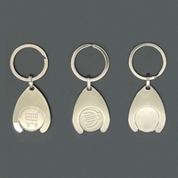 R2LE Supermarché Chariots Sacs Pratique Panier Pièce Porte-clés Euro/Blanc Motif Fiable Porte-clés 25mm Métal Matériel