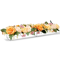 Vases longs en acrylique transparents minimalistes pour mariage, vases en acrylique rectangulaires en forme de trompette pour centre de table