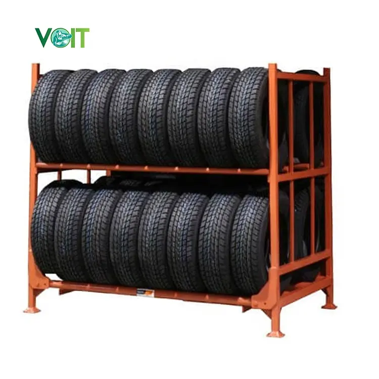 Support de pneus d'automobile en acier métallique de stockage empilable robuste