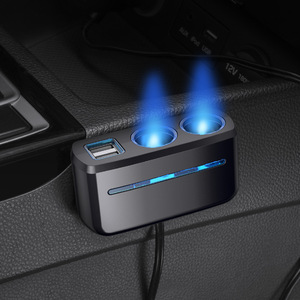 ที่ชาร์จในรถยนต์แบบ USB คู่ Shunwei พร้อมสวิตช์แยก 1 ต่อ 2 และตัวจ่ายไฟ LED รุ่น 1928A - Product Image 1