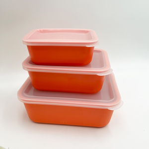 rpet plastic orange airtight pop food storage seal container household