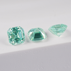 SICGEM verde esmeralda 6mm corte Asscher suelta moissanita diamante sintético piedra preciosa Mineral