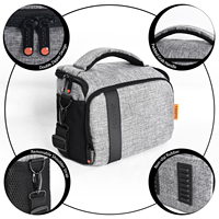 Sac de transport pour appareil photo FOSOTO B500 en nylon imperméable (avec housse de pluie) pour Canon Nikon Sony Objectif Sac de rangement vidéo