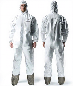 Combinaison <span class=keywords><strong>de</strong></span> sécurité industrielle jetable à capuche, combinaison <span class=keywords><strong>de</strong></span> <span class=keywords><strong>peinture</strong></span> blanche, combinaison <span class=keywords><strong>de</strong></span> protection chimique, combinaison anti-matières dangereuses - Product Image 3