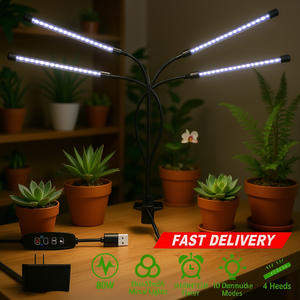 Lampe de culture LED IMounTEK 80W à spectre complet, col de cygne réglable, intensité variable pour plantes d'intérieur - Product Image 2