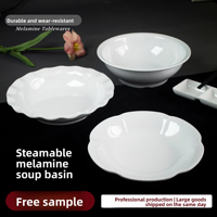 Soupière en mélamine plastique de 14 pouces, grand bol à soupe, vaisselle de banquet, assiette à homard, plat profond, durable, moderne, minimaliste, floral