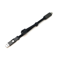 Câble porte-clés USB 2-en-1 en alliage de zinc OEM ODM, PD 60W, Type-C vers Type-C et USB-A, charge rapide pour ordinateur et écouteurs (480 Mbps)