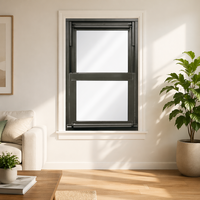 Fenêtres à guillotine en aluminium au design moderne, double vitrage à économie d'énergie pour la construction de villas