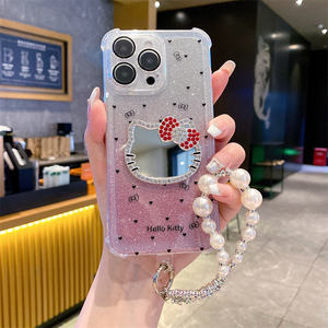 Luxe KT Miroir TPU Gradient Paillettes Avec Lentille Protecteur Téléphone étui pour <span class=keywords><strong>iphone</strong></span> 16 15 14 13 12 ProMax <span class=keywords><strong>Xs</strong></span> Couvre Bracelet Chaînes - Product Image 5