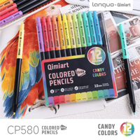Ensemble de crayons de couleur mécaniques non solubles aux couleurs vives, rétractables, automatiques, pour enfants, dessin artistique, papeterie scolaire
