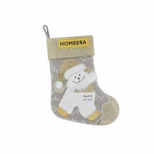 Homeera Christmas Stocking H40*L25cm Embroidered Snowman Design Hanging Loop - Product Image 1