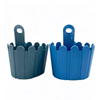 Kotak Bunga Gantung 18x15x22cm Terpasang di Dinding PVC Mini Planter untuk Balkon Taman Luar Ruangan