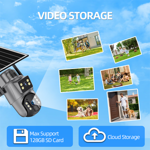 Caméra de sécurité solaire à double objectif 6MP, IP66, lumière extérieure, alarme sonore, WiFi, caméra solaire pour la <span class=keywords><strong>surveillance</strong></span> à domicile, audio bidirectionnel, caméra solaire - Product Image 5
