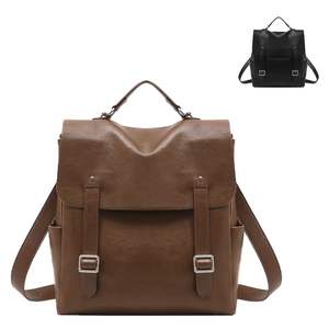 Mochila de Gran Capacidad para Portátil, de PU, para Viajes, Estudiantes, con Cierre de Cremallera, Estilo Inglés de Alta Gama, para Primavera/Verano - Product Image 1