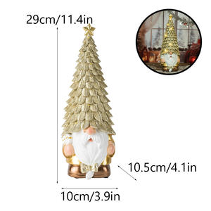 Ornement de plantation de printemps-Décoration de Noël en résine pour la maison Nouveau nain de nain d'arbre de Noël lumineux - Product Image 4