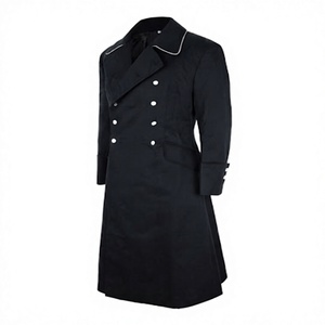 Manteau long noir croisé pour homme, en mélange de laine, avec revers, style trench-coat, pour affaires, hiver, OEM - Product Image 2