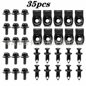 35 pièces Vis de carrosserie, Écrous en U, Serres-câbles, Vis de fixation M6 pour protection inférieure moteur, garde-boue et pare-éclaboussures, Fixations automobiles - Product Image 1