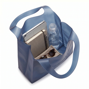 Bolso Tote de TPU Azul Oscuro Rootsmen de BSCI con Asa de Hombro y Logotipo Personalizable, Ligero para Compras y Viajes - Product Image 6