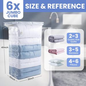 Pa + PE nhựa Jumbo chân không lưu trữ <span class=keywords><strong>Cube</strong></span> túi cho giường hiệu quả Jumbo lưu trữ Cubes - Product Image 2