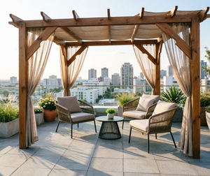 Pérgola <span class=keywords><strong>de</strong></span> <span class=keywords><strong>Madera</strong></span> Ecológica a Precio Económico, Personalizada con <span class=keywords><strong>Madera</strong></span> <span class=keywords><strong>de</strong></span> Abeto Chino, Impermeable, con Certificación FSC y 5 Años <span class=keywords><strong>de</strong></span> Garantía - Product Image 1