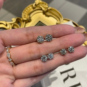Custom <b>Fine</b> Diamond <b>Earrings</b> 18k 14k 10k Gold Jewelry Various Shape Cut Lab Grown Diamond <b>Earrings</b> - Product Image 2